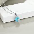 wholesale Sterling Silver Crystal Filigree Teardrop Pendant Necklace-0-35