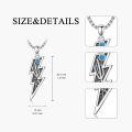wholesale 925 Sterling Silver Turquoise Lightning Bolt Witch Skeleton Pendant Necklace-0-4