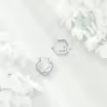 wholesale 925 Sterling Silver Metal Sports Hoops with Crystal Balls - Soccer Baseball Tennis  for Her-0-4