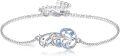 wholesale 925 Sterling Silver Dolphin & Blue Crystal Charm Bracelet - Mothers Day Gift for Her-0-0