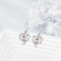 wholesale 925 Sterling Silver Mushroom Heart Drop Earrings - Cute Valentine's Day Gift for Her-0-1