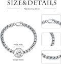 wholesale 925 Sterling Silver Box Chain Bracelet - 7 Length with Lobster Claw Closure for Men & Women s-0-5