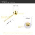 wholesale 18k Yellow Gold Polished Round Ball Stud Earrings For Women-0-1