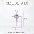 TOUPOP Sterling Silver Alexandrite Cross Pendant Necklace-0-5
