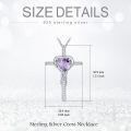 TOUPOP Sterling Silver Alexandrite Cross Pendant Necklace-0-5