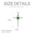 TOUPOP Sterling Silver Gemstone Heart Cross Pendant Necklace for Women-0-3