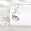 wholesale 925 Sterling Silver Unicorn Pendant Necklace with Stars and Rainbow Design for Girls-0-4