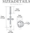 wholesale 925 Sterling Silver Round Cut Cubic Zirconia Cross Stud Earrings for Men & Women-0-3