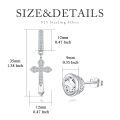 wholesale 925 Sterling Silver Round Cut Cubic Zirconia Cross Stud Earrings for Men & Women-0-3