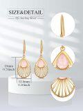 wholesale 925 Sterling Silver Plated Gold Rose Quartz Teardrop Bohemian Drop Earrings-0-1