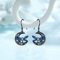 wholesale 925 Sterling Silver Blue Dragonfly Moon Drop Earrings - Irish  for Women-0-1