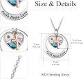 wholesale 925 Sterling Silver & Rose Gold Plated Faith Hope Love Heart Cross Pendant Necklace with Abalone Shell and Austrian Crystals-0-3