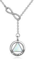wholesale Sterling Silver NA Recovery Symbol Necklace Sobriety Gift for Women-0-36