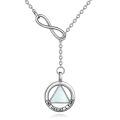 wholesale 925 Sterling Silver Infinity & Jade Stone Pendant Necklace - One Day at A Time Jewelry for Women's Addiction Recovery Gifts-0-36