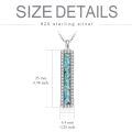 TOUPOP Silver Turquoise Bar Urn Necklace-0-3