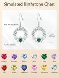 wholesale 925 Sterling Silver Birthstone Claddagh Celtic Knot Dangle Earrings for Women-0-5