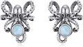 wholesale 925 Sterling Silver Octopus Stud Earrings with Larimar Stone - Vintage Style Sea Life s for Her Him-0-0