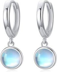 wholesale 925 Sterling Silver Moonstone Hoop Earrings for Women-01-Moonstone