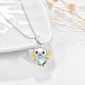 wholesale 925 Sterling Silver Heart-Shaped Moonstone Bee Pendant Necklace-0-1