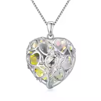 TOUPOP Sterling Silver & Natural Gemstone Tree Of Life Birthstone Necklace Pendant-undefined