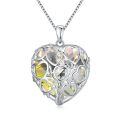 TOUPOP Sterling Silver & Natural Gemstone Tree Of Life Birthstone Necklace Pendant-0-0