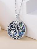 wholesale 925 Sterling Silver Abalone Shell Celtic Tree of Life Pendant Necklace-0-4
