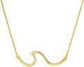 wholesale Gold 925 Sterling Silver Ocean Wave Pendant Necklaces Minimalist Chain Beach  for Women-0-0
