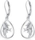 wholesale 925 Sterling Silver Horse Teardrop Leverback Drop Earrings Gift for Women Girls-0-0