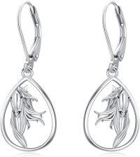 wholesale 925 Sterling Silver Horse Teardrop Leverback Drop Earrings Gift for Women Girls-Horse