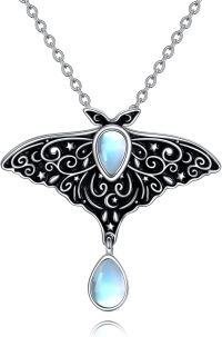 wholesale 925 Sterling Silver Moonstone Butterfly Pendant Necklace - Unique s for Her-Moth necklace
