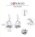 wholesale 925 Sterling Silver Heart-Shaped Cow Dangle Earrings with Cubic Zirconia and Leaf Details-0-3