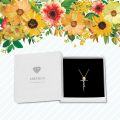wholesale 925 Sterling Silver Sunflower Cross Pendant Necklace - You Are My Sunshine -0-1
