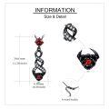 wholesale 925 Sterling Silver Red Crystal Black Rose Infinity Pendant Necklace for Women Valentines Day Gifts-0-3