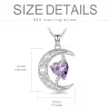 TOUPOP Sterling Silver Alexandrite Moon Star Pendant Necklace-0-5