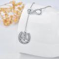 wholesale 925 Sterling Silver Infinity & Horse Shoe Cowboy Boot Pendant Necklace with Cubic Zirconia Stones-0-3