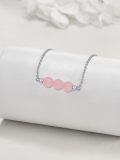 wholesale 925 Sterling Silver Pink Rose Quartz Healing Crystal Bead Necklace for Women Christmas Gift-0-1