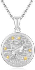 wholesale 925 Sterling Silver Aries Zodiac Sign Constellation Pendant Necklaces for Women Men Astrology Gifts-0-0