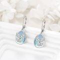 wholesale 925 Sterling Silver Blue Opal Phoenix Drop Earrings-0-1