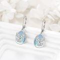 wholesale 925 Sterling Silver Blue Opal Phoenix Drop Earrings-0-1