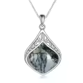 wholesale 925 Sterling Silver Moonstone Lapis Larimar Moss Agate Teardrop Filigree Pendant-0-39