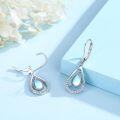 wholesale 925 Sterling Silver Teardrop Moonstone & Crystal Leverback Earrings-0-1