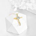 wholesale 14K Gold Cubic Zirconia Cross Pendant Necklaces with Chain - Religious Gifts for Her (Mom/Wife/GF)-0-4