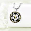 wholesale 925 Sterling Silver Cross Soccer Ball Pendant for Men's Necklaces with Bible Verse Philippians 4:13 Jesus I Can Do All Things Charm -0-1