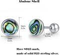 wholesale 925 Sterling Silver Abalone Shell Round Stud Earrings for Women - Hypoallergenic Twist-Back Design (5mm)-0-1