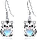 wholesale 925 Sterling Silver Tiger Moonstone Heart Drop Earrings for Women-0-0