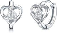 wholesale 925 Sterling Silver Heart-Shaped Cubic Zirconia Studs - Elegant Fashion  for Her-Heart Celtic Earring
