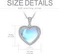 wholesale  Sterling Silver Gemstone Heart Necklace for Women Gift for Her Mom Wife -0-4