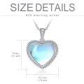 wholesale 925 Sterling Silver Gemstone Heart Necklace for Women Gift for Her Mom Wife-0-4