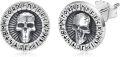 wholesale 925 Sterling Silver Viking Rune Dragon Skull Stud Earrings for Men & Women-0-0