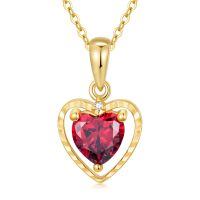 wholesale 14k Gold Heart-shaped Peridot Pendant Necklace-style1- 6mm